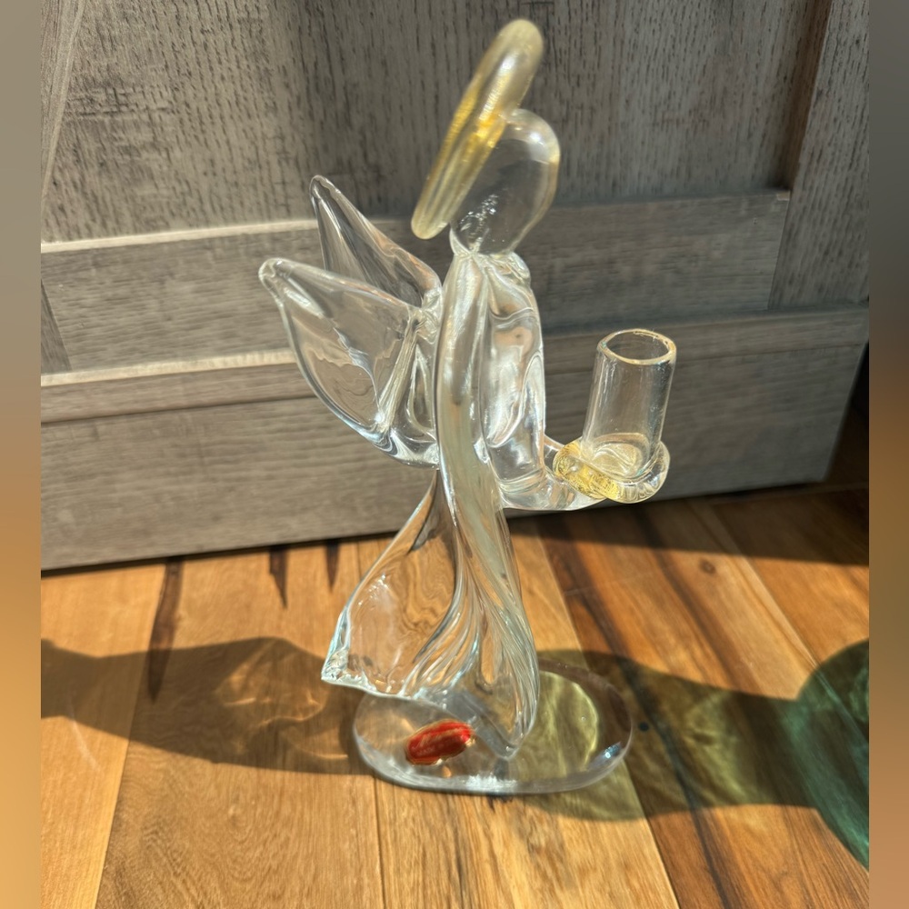 Murano Glass Angel with Gold Accents-Made in Italy-Murano Tag Present